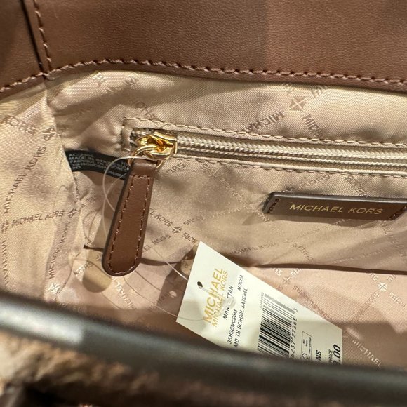 Michael Kors Manhattan Medium Satchel Shoulder Crossbody Bag + Wallet Mocha - Picture 11 of 14